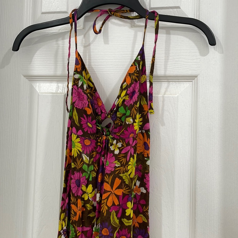 Free people vibrant floral maxi dress size 6